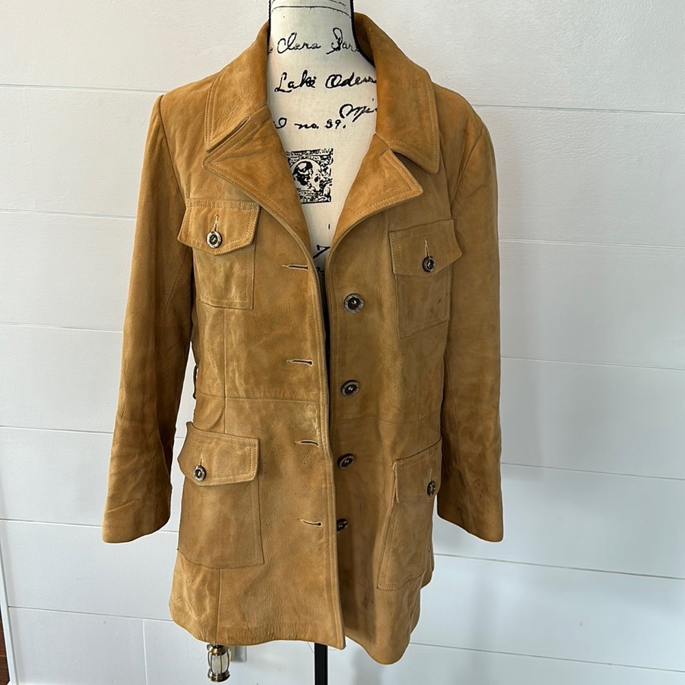 Vintage Leather Coat by New England Sportswear Company, Size 12